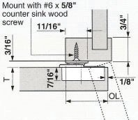 One piece 107° Hinge -for full overlay applications, image 2