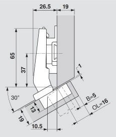 CLIP top BLUMOTION Positive Angled Hinges, image 1