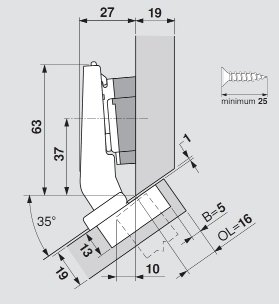 CLIP top BLUMOTION Positive Angled Hinges, image 2