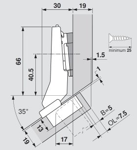 CLIP top BLUMOTION Positive Angled Hinges, image 4