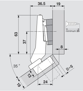 CLIP top BLUMOTION Positive Angled Hinges, image 5