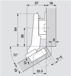 CLIP top BLUMOTION Positive Angled Hinges, image 6