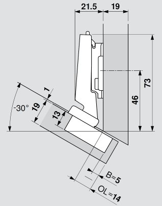 CLIP top BLUMOTION Negative Angled Hinge, image 2
