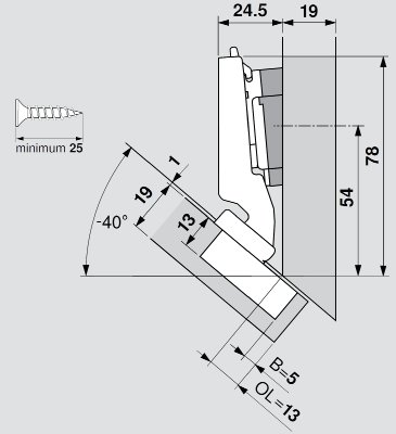 CLIP top BLUMOTION Negative Angled Hinge, image 4