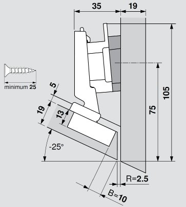 CLIP top BLUMOTION Negative Angled Hinge, image 5