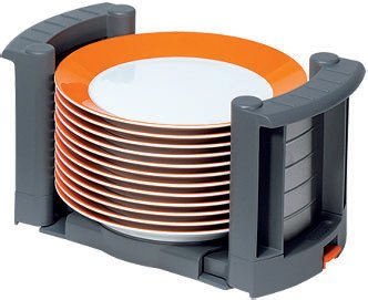 Adjustable Plate Holder -for storing plates (7 1/16" to 12 5/8" dia.) in deep drawers.