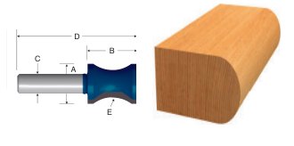 Carbide-Tipped Convex Edging Bit