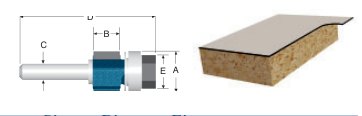 Carbide-Tipped Double-Flute Flush and Bevel Laminate Trim Assemblies