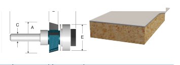Carbide-Tipped Four-Flute Flush and Bevel Laminate Trim Assemblies