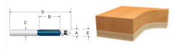 Carbide-Tipped Double-Flute Template Trim Bit