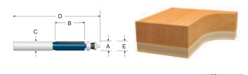 Carbide-Tipped Triple-Flute Template Trim Bit