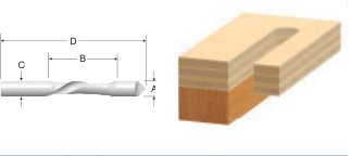 Pilot Panel Down Spiral Bits with Drill-Through Point