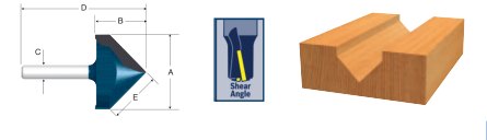 Carbide-Tipped V-Groove Bits