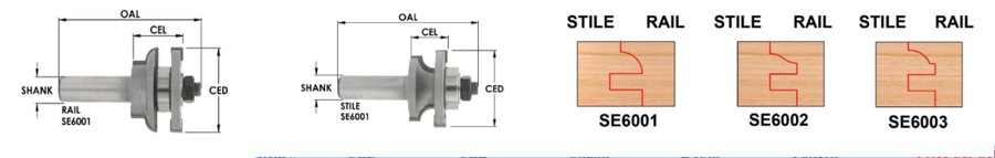 Carbide-Tipped Beading Stile and Rail Bit Sets