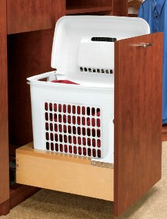 Wood Top Mount Pull-Out Hamper, image 1