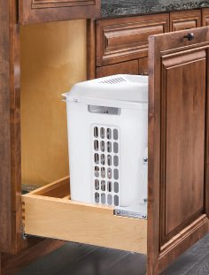 Wood Top Mount Pull-Out Hamper, image 2