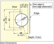 Concealed Hinge (12-14mm Overlay)