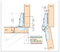 Concealed Hinge (7-9mm Overlay), image 3